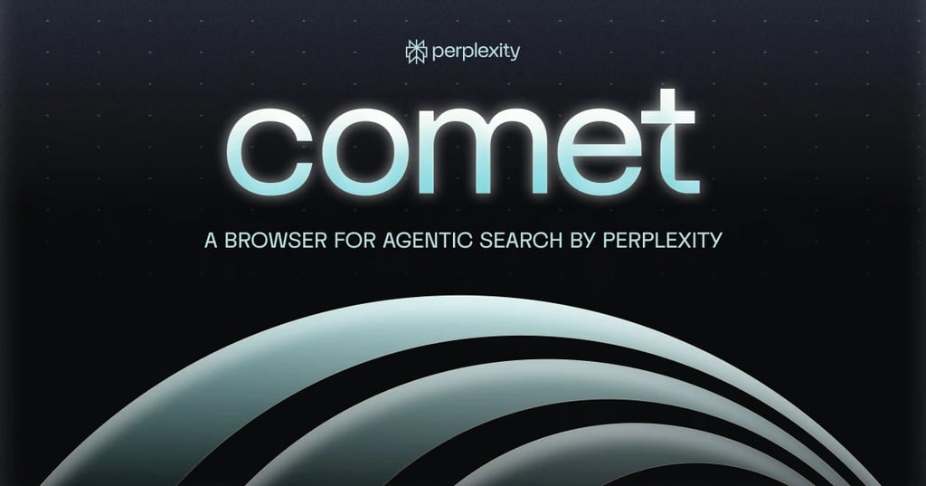 Imagen promocional del navegador Comet de PerplexityAI