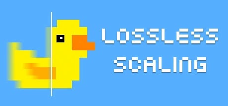 Imagen oficial de Lossless Scaling, muestra un pato amarillo sobre fondo azul.