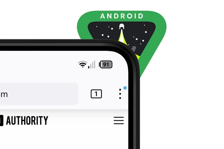 Un smartphone Android mostrando el icono de batería de Android 15.