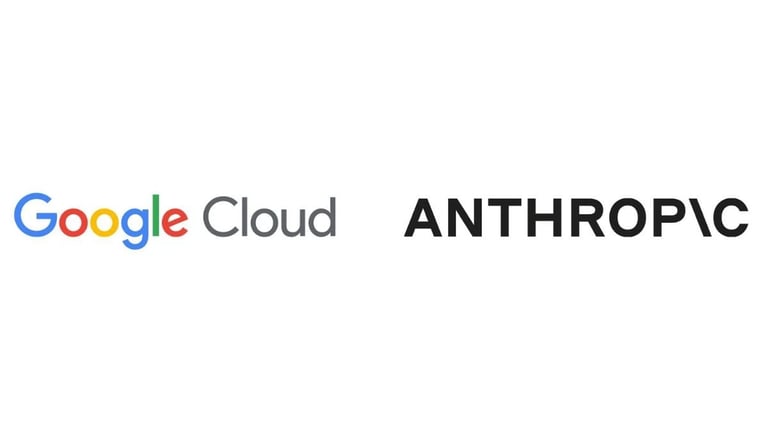 Logos de Google Cloud y Anthropic sobre fondo blanco
