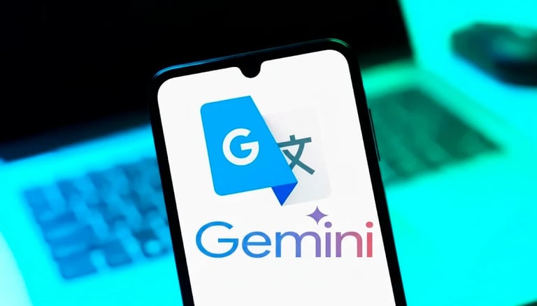 Ilustración del Traductor de Google con integración de Gemini para traducciones en tiempo real